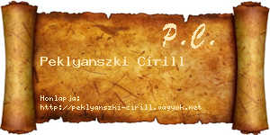 Peklyanszki Cirill névjegykártya